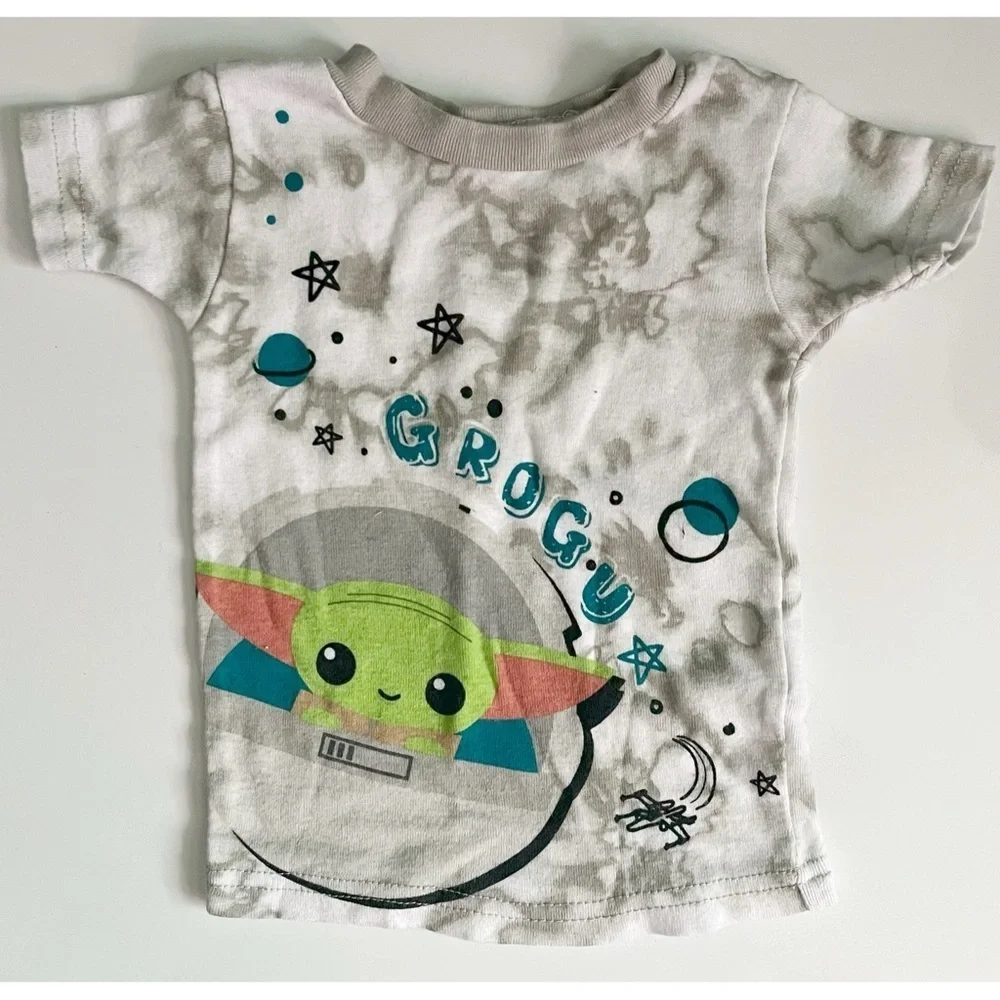 Star Wars • Grogu Kids T-Shirt - Gray Tie Dye